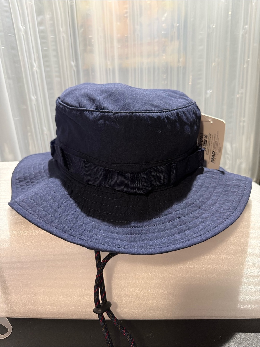 Coors Banquet Mad Engine Navy Boonie Bucket Hat Chin Strap NWT OSFM - Picture 3 of 8